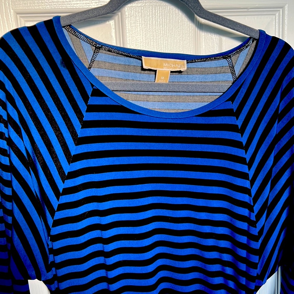 Royal blue and black stripped bodycon dress